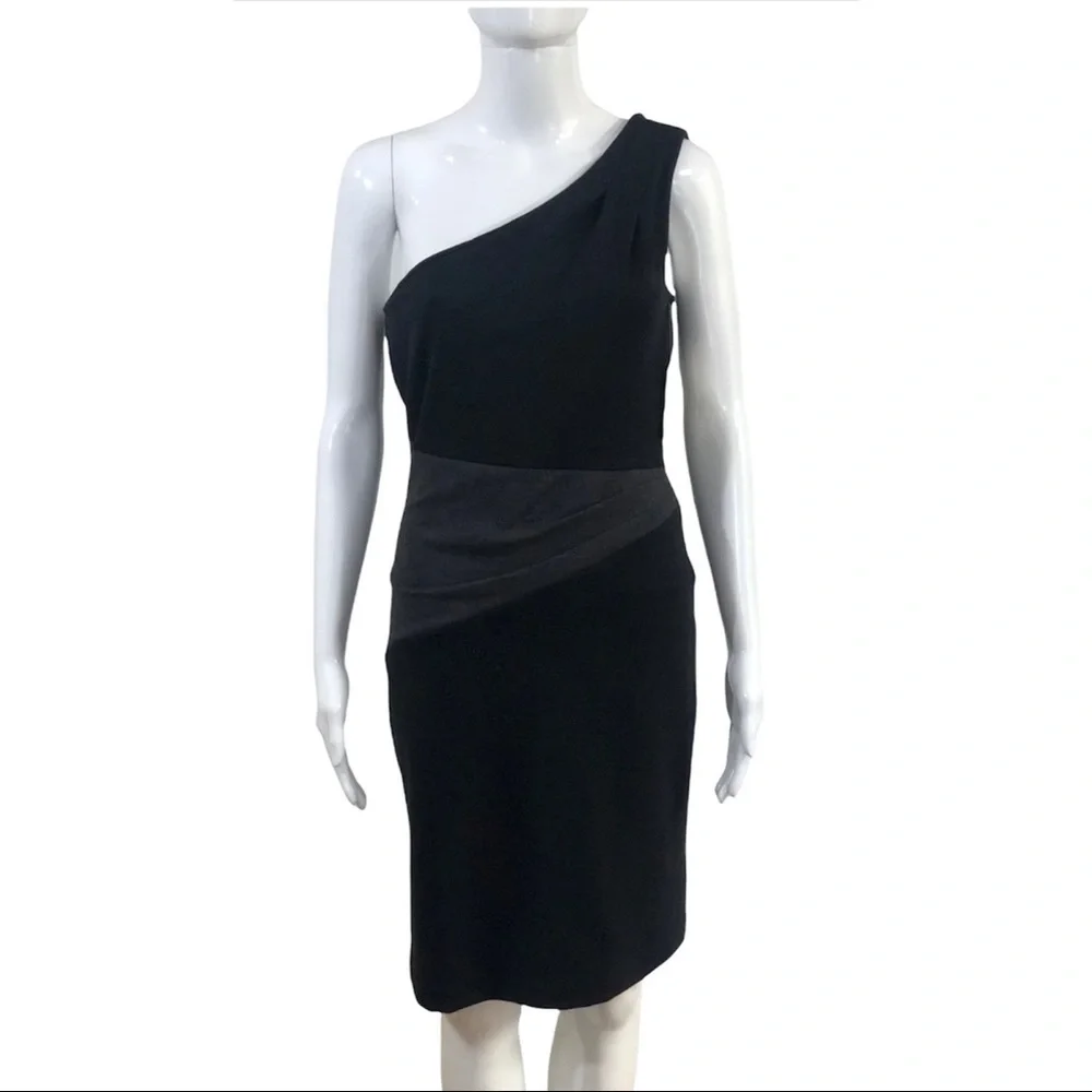 Weston Wear Womens Size M Dress Sheath One Shoulder black Sleeveless NWT - Picture 6 of 11